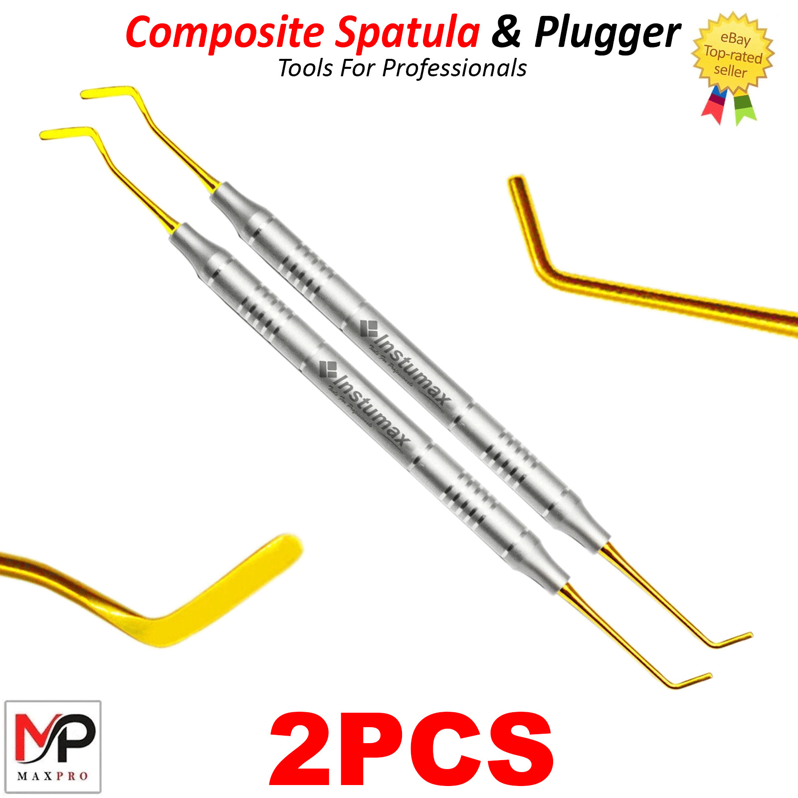 Dental Composite Filling Spatula Plugger Instrument Kit Titanium Gold Tips