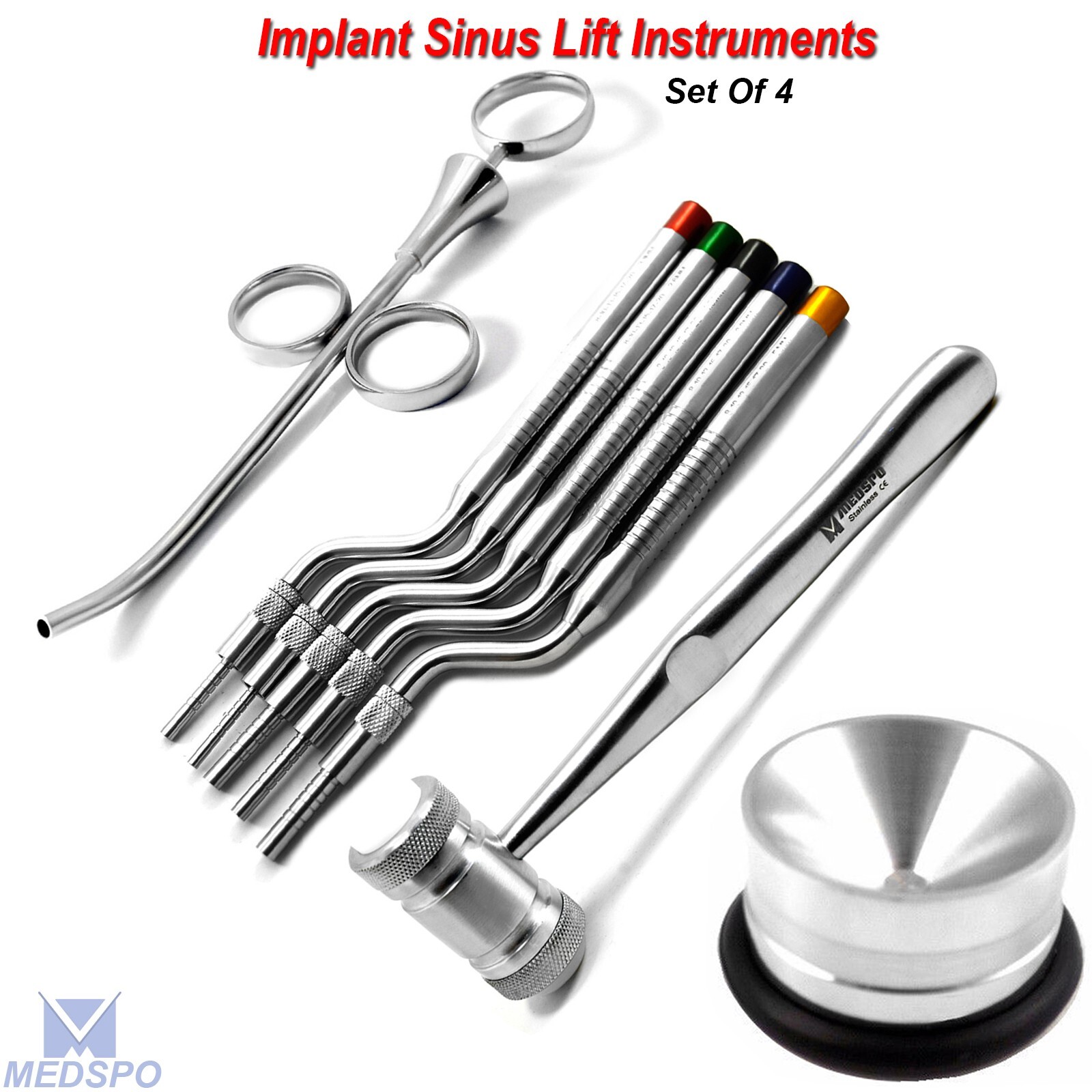 Dental Implant Sinus Lift Off Set Osteotomes Kit Bone Spreading Mallet Hammer CE