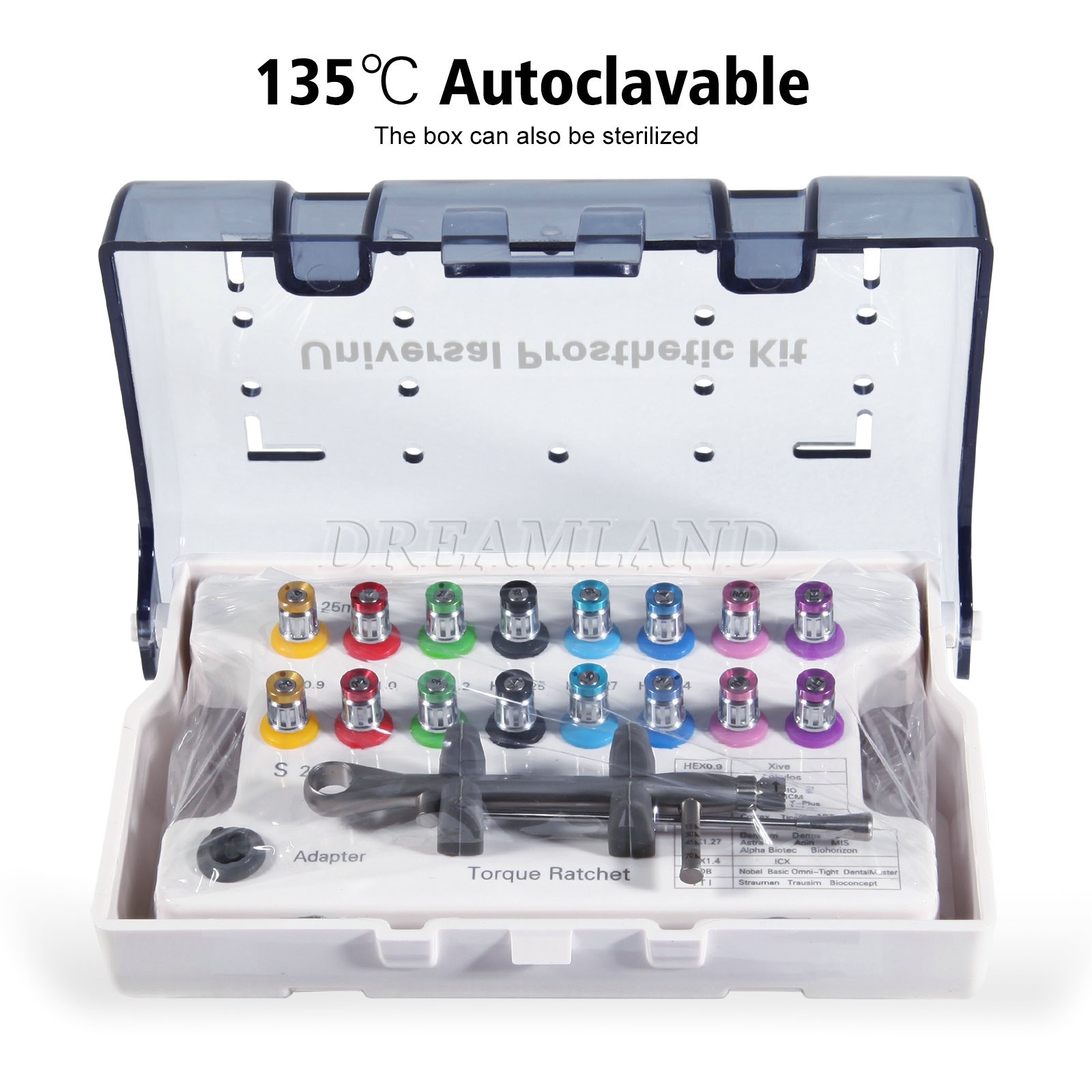 Dental Universal Implant Prosthetic Kit Torque Wrench Screw Drivers Remover USA